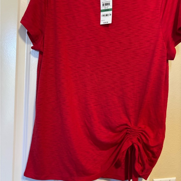 Women's I.N.C Navy and Red Ruched Tops - Picture 6 of 10